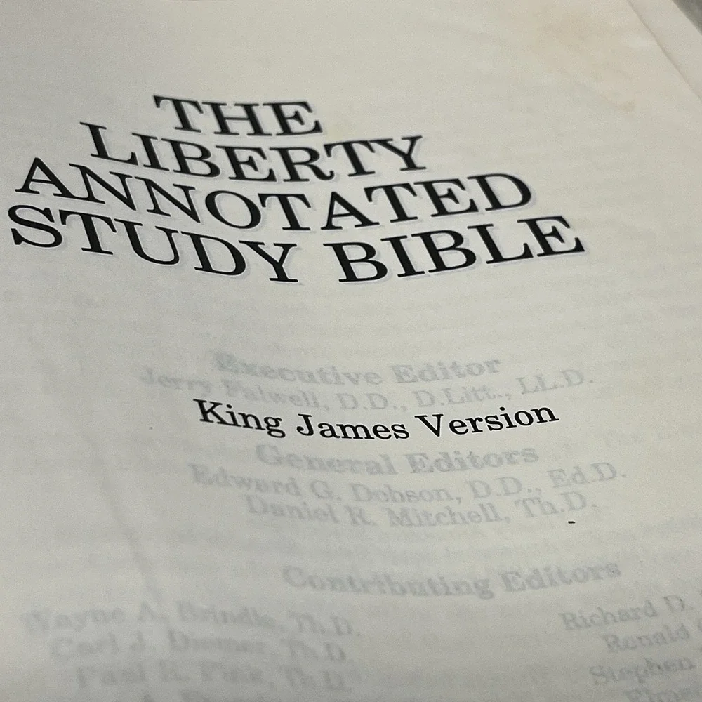 Liberty Annotated Study Bible KJV 1988 Leather Maroon Falwell Gospel Hour EUC